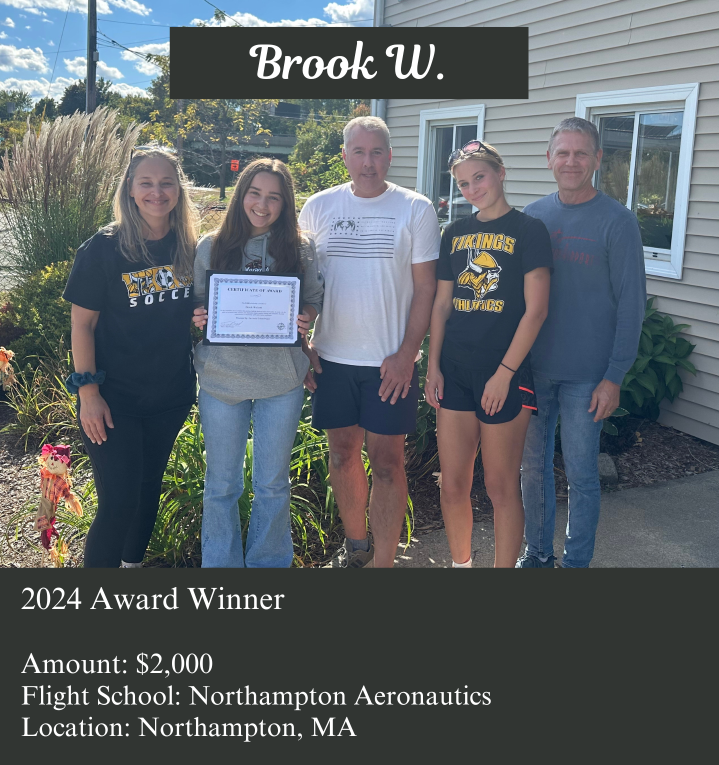 Brook W. Scholarship Winner